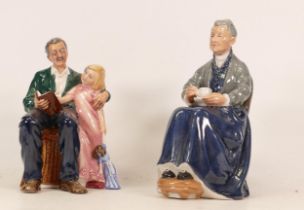 Two Royal Doulton Character Figures to include A Cup of Tea HN2322 and Grandpas Story HN3456 (2)