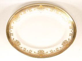 De Lamerie Fine Bone China heavily gilded Silver & Gilt Rimmed Oval Serving Platter, specially