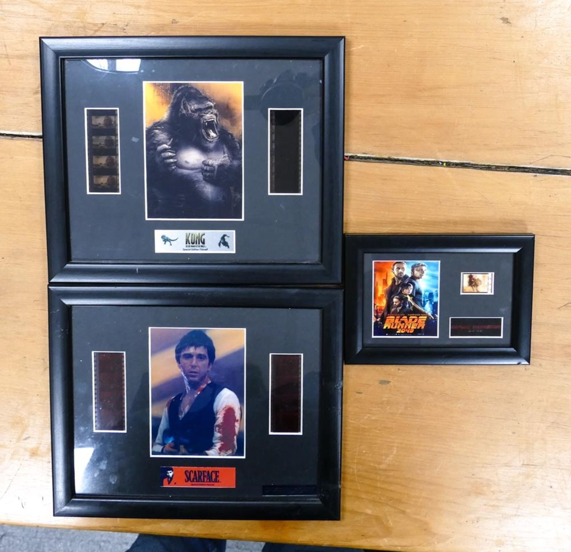 Three film cells to Include Blade Runner, King Kong and Scarface, L29cm H24cm(certs to rear) (3)