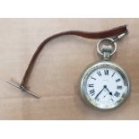Selex LNER railway pocket watch with subsiduary seconds dial, Roman Numerals on a white dial,