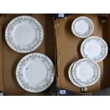 A collection of Minton Adam patter plates to include dinner, side and salad plates (2 trays)