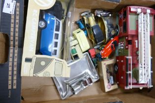 A mixed collection of Model Toy Cars & Vehicles including French Brass 1916 Cadillac V16,