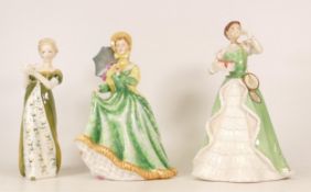 Three Royal Doulton Lady Figures to include Merry Christmas HN3096, Veneta HN2722 and Elizabeth