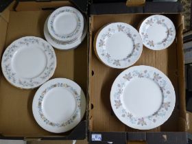 A mixed collection of dinnerware items to include Duchess Tranquillity plates, Royal Doulton