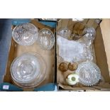 A mixed collection of vintage Cut Glass Crystal (2 trays)