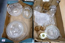 A mixed collection of vintage Cut Glass Crystal (2 trays)