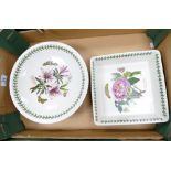A collection of Portmeirion Botanic patterned items including large comport & square serving bowl