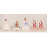 Royal Doulton lady figures to include Andrea HN3058, My First Figurine HN3424 x2, Monica HN1467