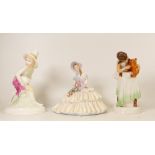 Royal Doulton Figures Daydreams Hn1731 & seconds figures Tom, Tom Pipers Son Hn3032 & One for You