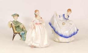 Three Royal Doulton Lady Figures to include Pamela HN3223, Ascot HN2356 and Tender Moment HN3303 (3)