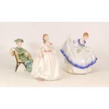 Three Royal Doulton Lady Figures to include Pamela HN3223, Ascot HN2356 and Tender Moment HN3303 (3)