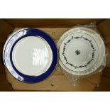 A collection of Royal Crown Derby plates to include Cobalt Blue set of 6 dinner plates, three