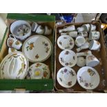 Royal Worcester Evesham Pattern Dinner and Teaware to include Cups and Saucers, Pots, Curet Items,