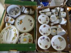 Royal Worcester Evesham Pattern Dinner and Teaware to include Cups and Saucers, Pots, Curet Items,