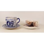 Two Victorian Tea Cups & Saucers, one being moustache cup(2)