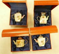 Four Boxed Charlotte De Vita Enamel Teapots (4)