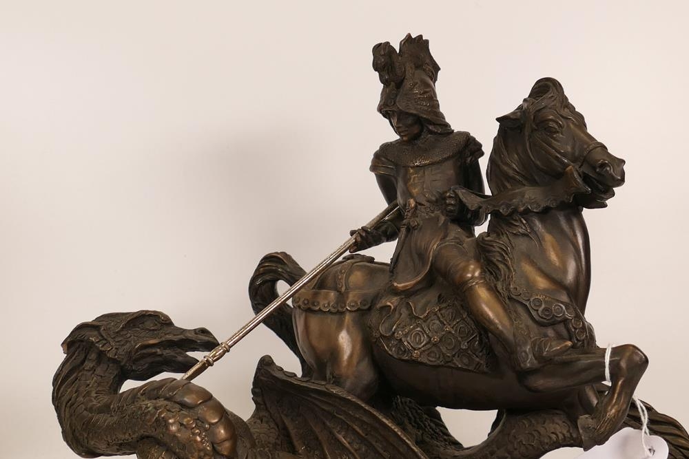 Bronzed resin figure George and the Dragon - Image 4 of 6