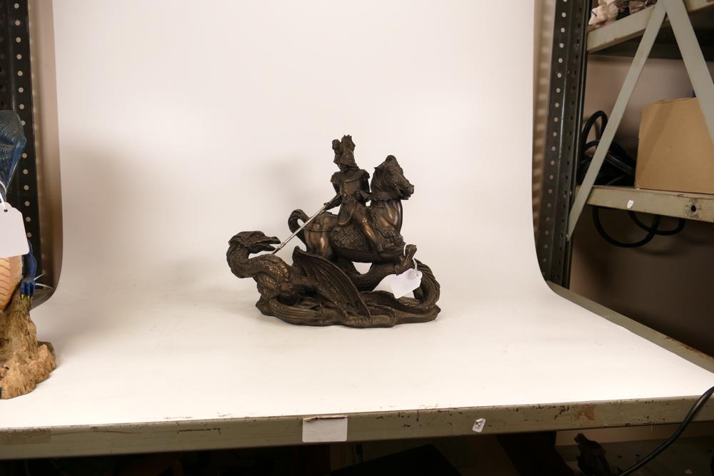 Bronzed resin figure George and the Dragon - Image 2 of 6