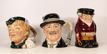 Royal Doulton Large Character Jugs Dick Whittington D6375, City Gent D6815 & large toby jug The