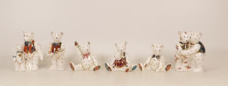 Royal Crown Derby Paperweights Dad and George, Mum and Charlotte, Bear Hug, Claude, Edward and