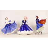 Three Royal Doulton Lady Figures to include Elaine HN2791, Mary HN3375 and May HN2746 (3)