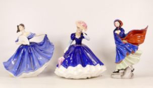 Three Royal Doulton Lady Figures to include Elaine HN2791, Mary HN3375 and May HN2746 (3)