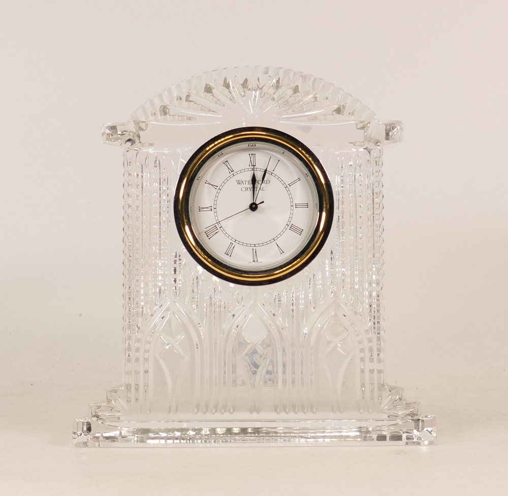 Waterford Crystal large mantle clock, height 17.5cm