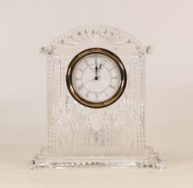 Waterford Crystal large mantle clock, height 17.5cm