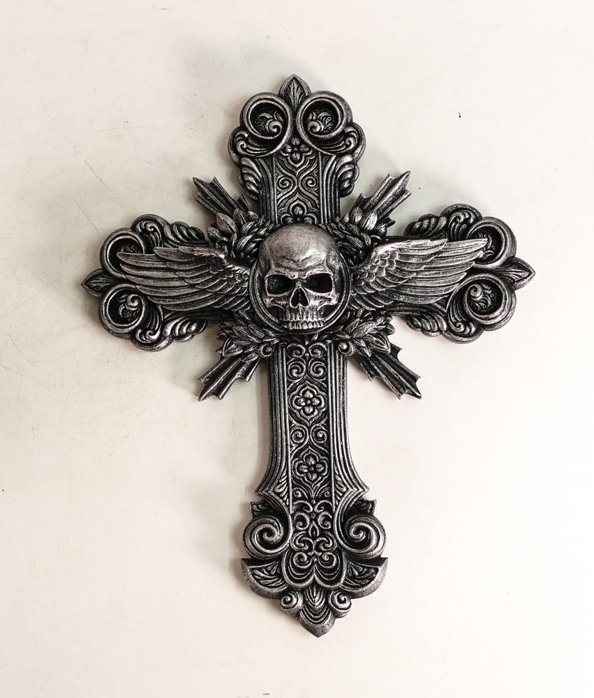Nemesis Now Gothic Death Skull Wall Plaque, height 30cm