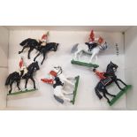 A Set of Five W. Britain Metal Figures to include Queen Elizabeth on Horseback with Four other