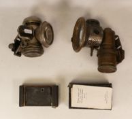 Two Early Carbide Bicycle Lamps to include one from Joseph Lucas of Birmingham No. 32 together
