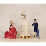 Three Ceramic Figures to include Royal Doulton Autumn BreezesHN1934, Prototype Manor Collectables