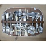 A Mid-Century Cutlery Tray holding a quantity of SIlverplate and similar Cutlery (1 Tray)