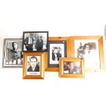 Six signed actor framed prints including Michael Myers and similar, L33 H38 (one with damaged glass)