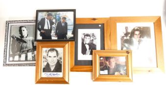 Six signed actor framed prints including Michael Myers and similar, L33 H38 (one with damaged glass)