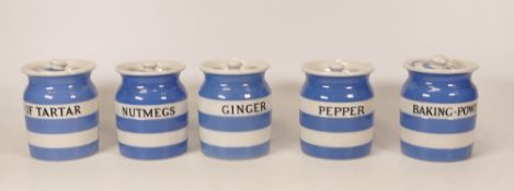 Five Sheild Back T .G. Green & Co small storage pots, height 9.5cm