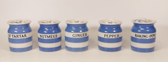 Five Sheild Back T .G. Green & Co small storage pots, height 9.5cm