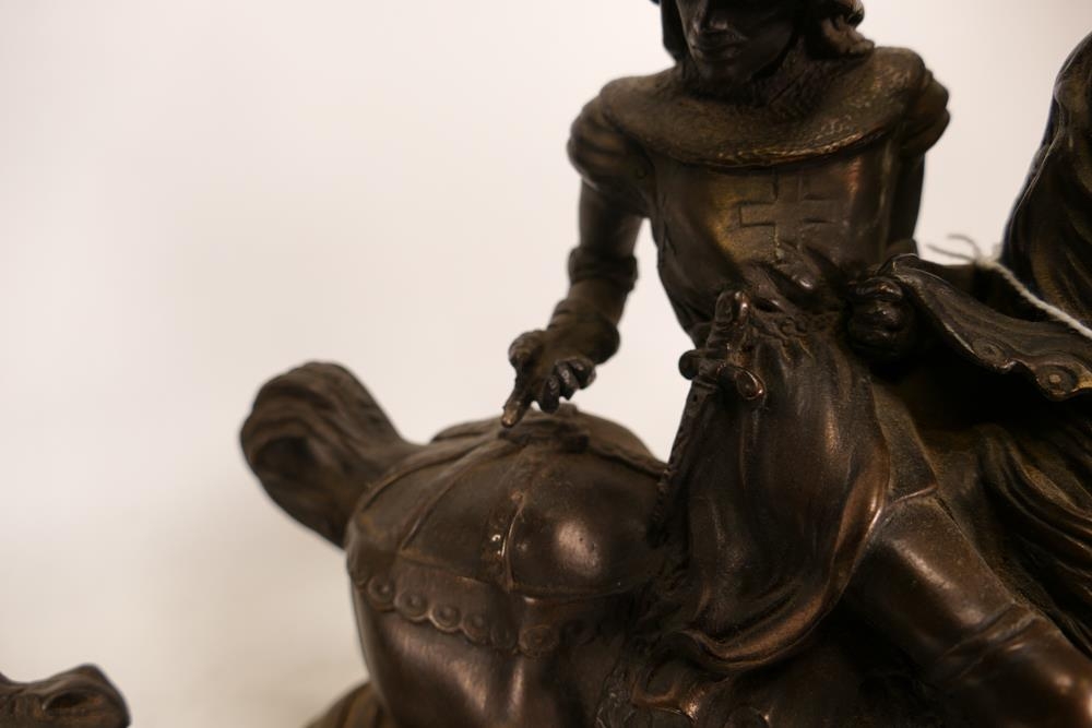 Bronzed resin figure George and the dragon (lance loose) - Image 3 of 5