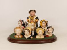 Royal Doulton miniature Toby jug Henry VIII D7047, tiny character jugs Catherine Parr D7064 , Ann