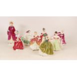 Eight Small Royal Doulton Lady Figures to include Georgina HN2377, Southern Belle HN3174, Kirsty