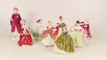 Eight Small Royal Doulton Lady Figures to include Georgina HN2377, Southern Belle HN3174, Kirsty