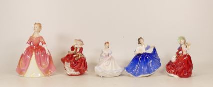 Royal Doulton lady figures to include Debbie HN2400 (seconds), Elaine HN3214 (seconds), Autumn