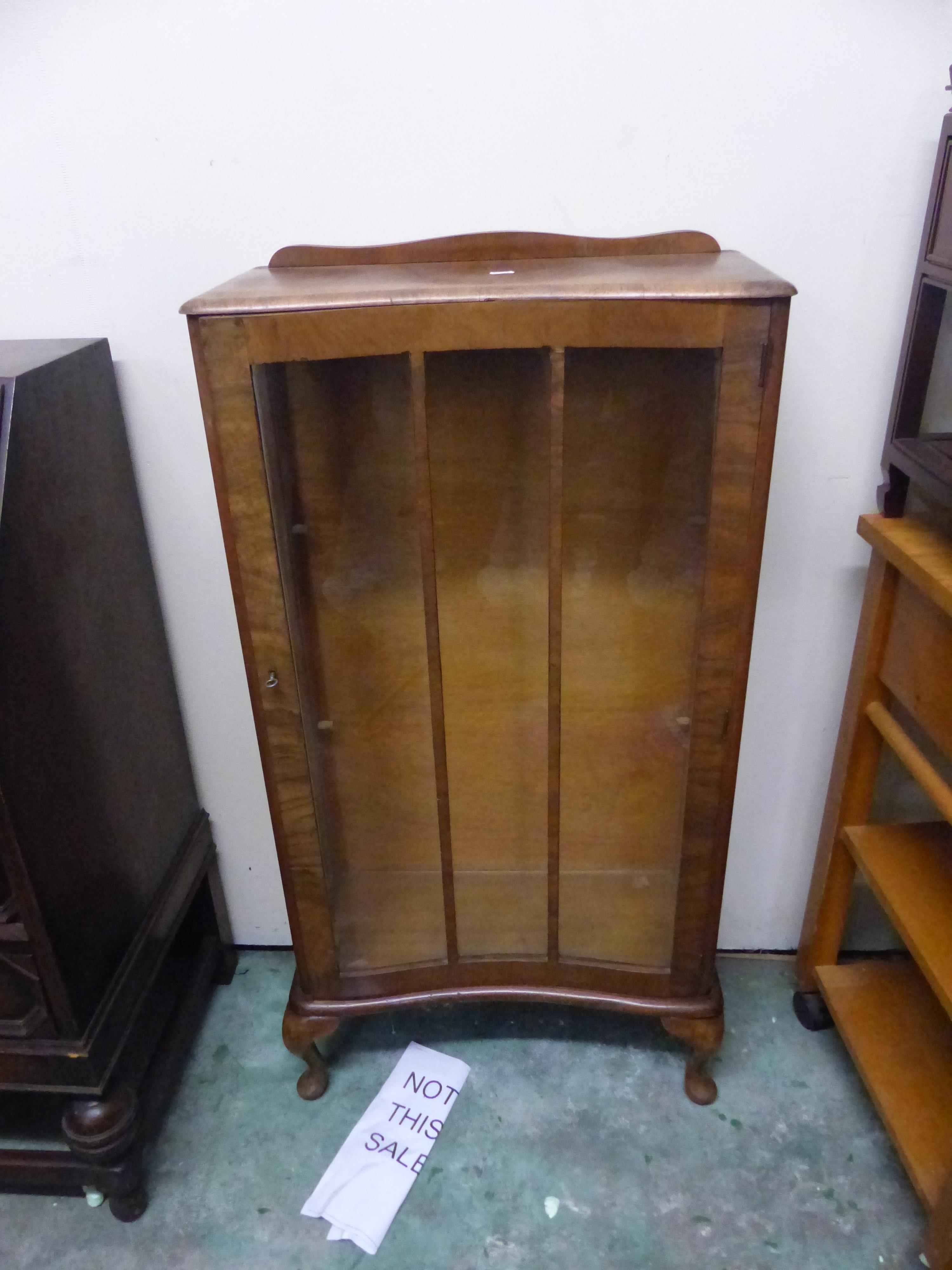 1940s Oak glazed display cabinet 114CM H x 58cm W