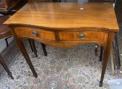 Bevan Funnell 'Reprodux' inlaid 2 drawer side table, 88cm wide.