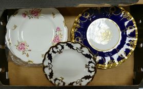 A collection of Royal Crown Derby plates to include two Majesty scalloped side plates, two Pinxton