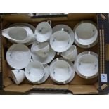 Royal Doulton Greenbrier tea and dinner ware to include gravy boat and saucer, 4 cups and saucers