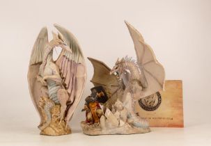 Bronzed resin figure George and the Dragon