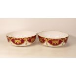 Two De Lamerie Fine Bone China heavily gilded Christmas Garland patterned small fruit bowls ,