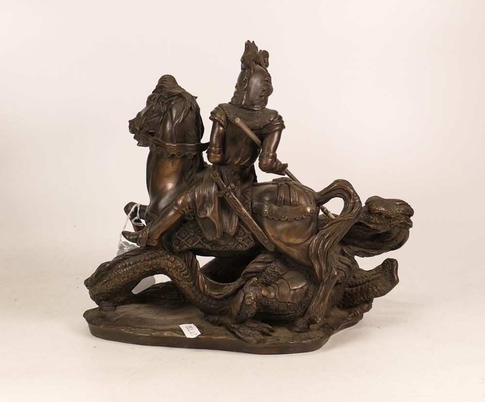 Bronzed resin figure George and the Dragon - Image 6 of 6