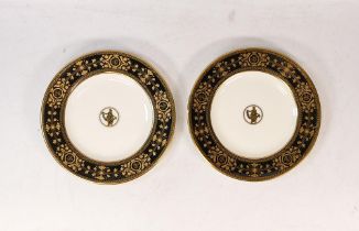Two Wedgwood Black Astbury Patterned 18cm Side Plates(2)